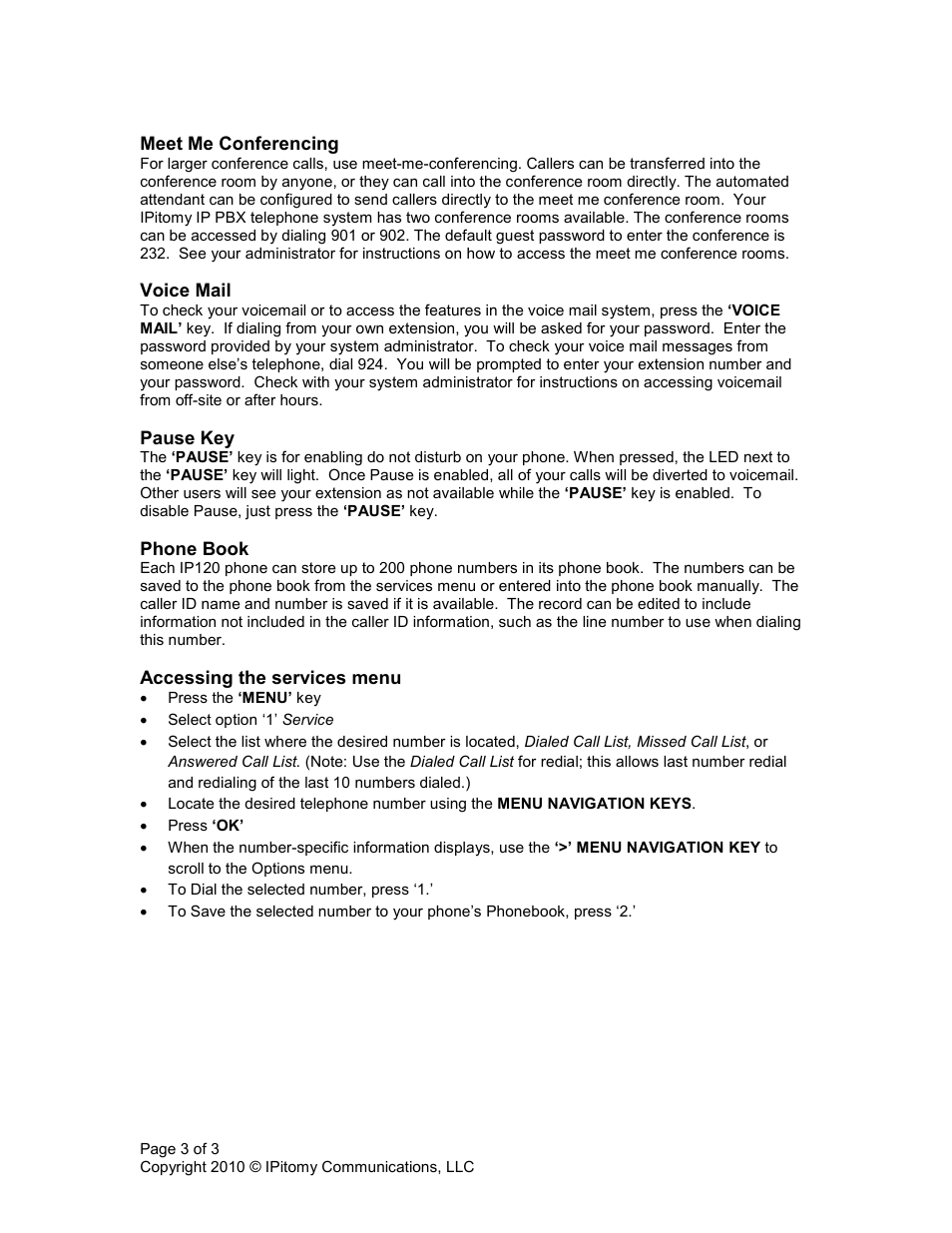 IPitomy IP120 Quick Guide User Manual | Page 3 / 3