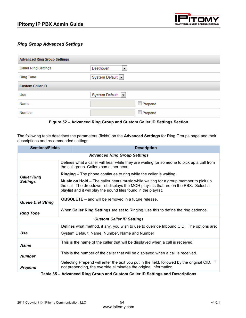 IPitomy IP1100+ PBX Administrator Guide User Manual | Page 112 / 259