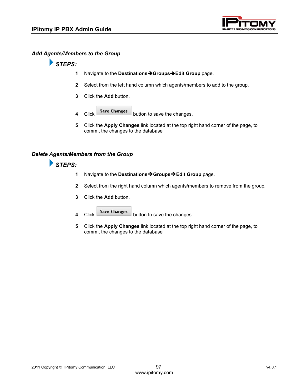 IPitomy IP1100+ PBX Administrator Guide User Manual | Page 115 / 259
