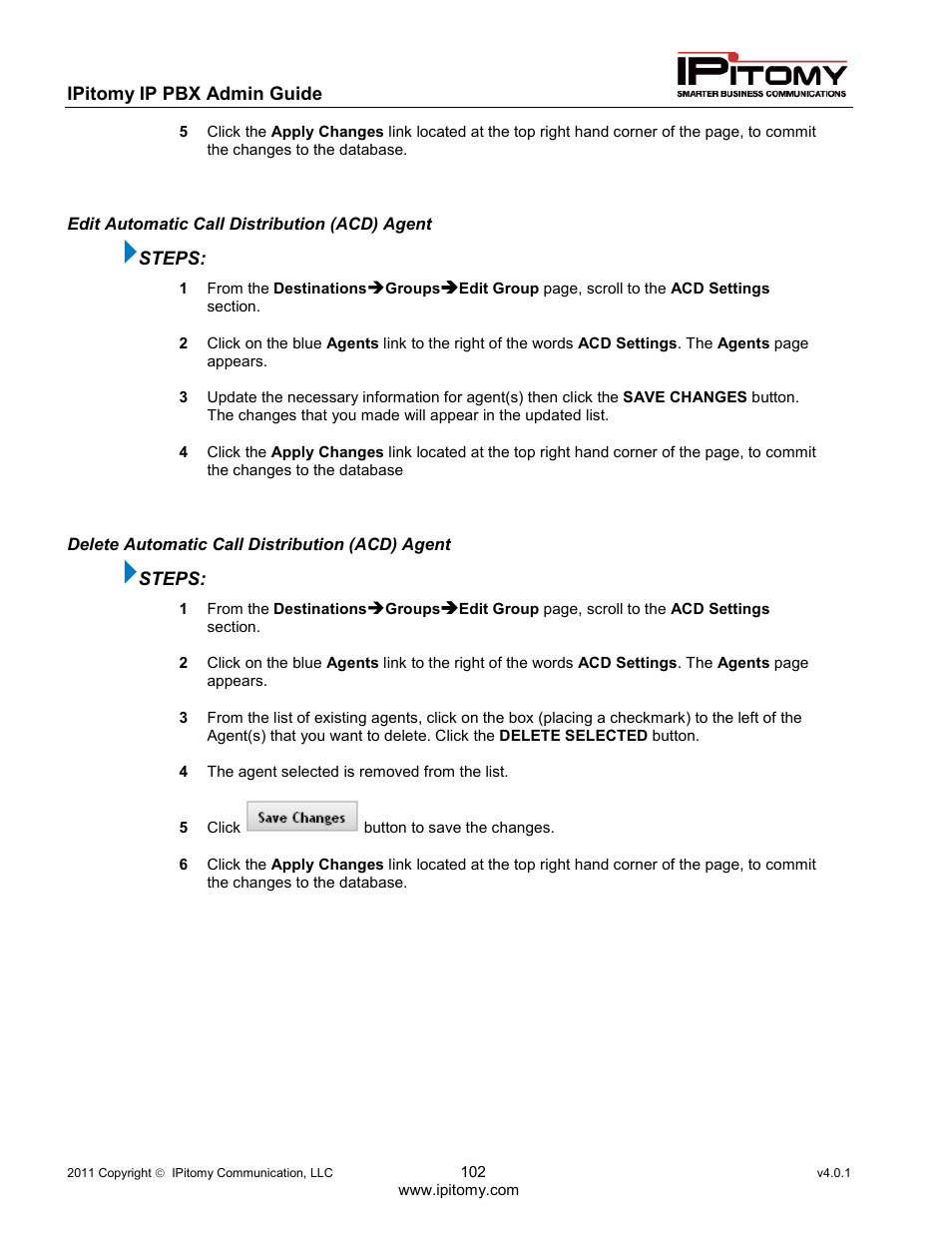 IPitomy IP1100+ PBX Administrator Guide User Manual | Page 120 / 259