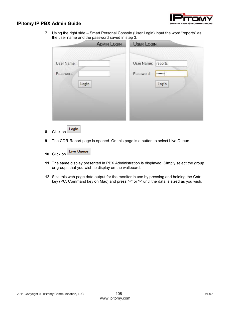 IPitomy IP1100+ PBX Administrator Guide User Manual | Page 126 / 259