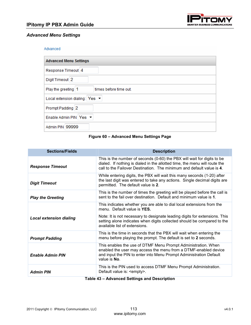 IPitomy IP1100+ PBX Administrator Guide User Manual | Page 131 / 259