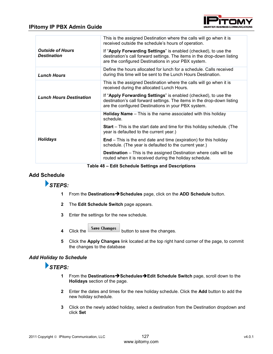 IPitomy IP1100+ PBX Administrator Guide User Manual | Page 145 / 259