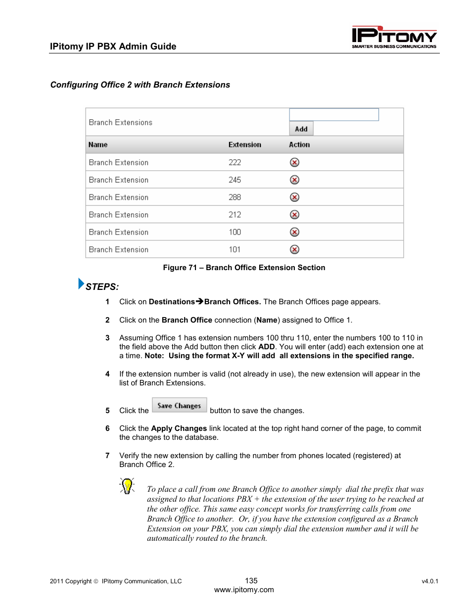 IPitomy IP1100+ PBX Administrator Guide User Manual | Page 153 / 259