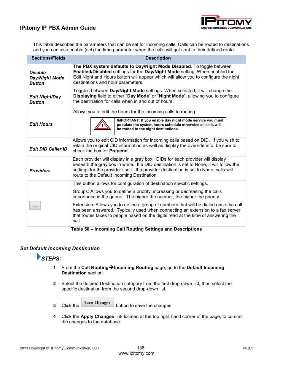 IPitomy IP1100+ PBX Administrator Guide User Manual | Page 156 / 259