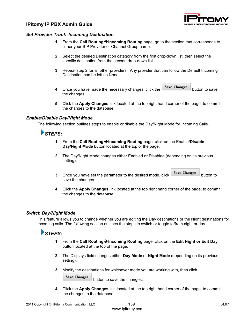 IPitomy IP1100+ PBX Administrator Guide User Manual | Page 157 / 259