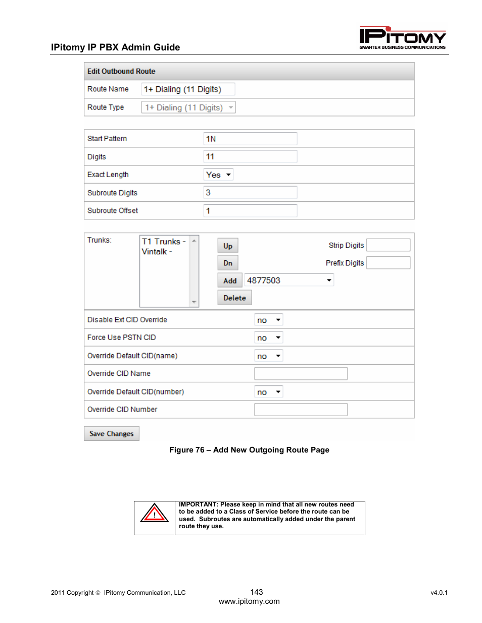 IPitomy IP1100+ PBX Administrator Guide User Manual | Page 161 / 259