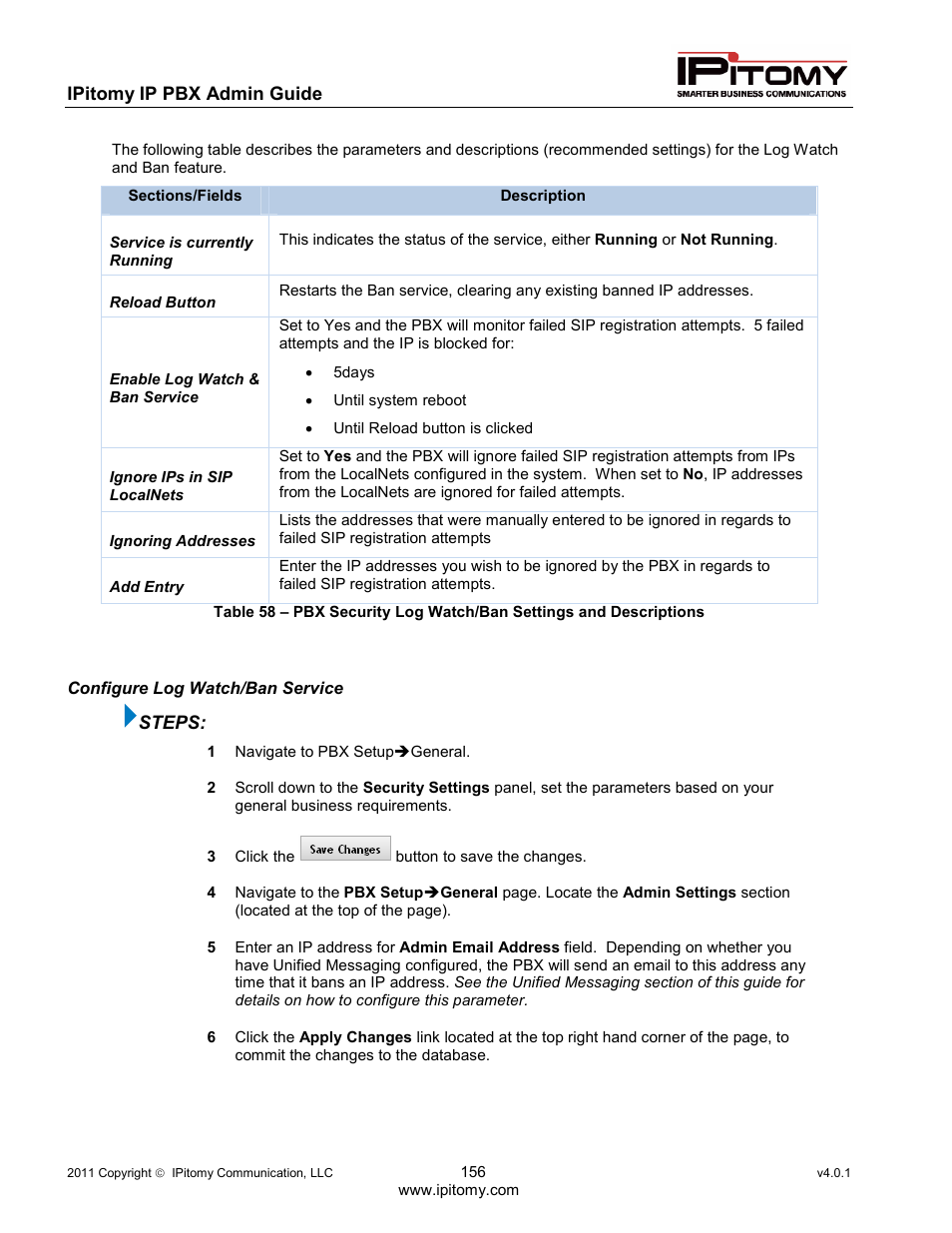 IPitomy IP1100+ PBX Administrator Guide User Manual | Page 174 / 259