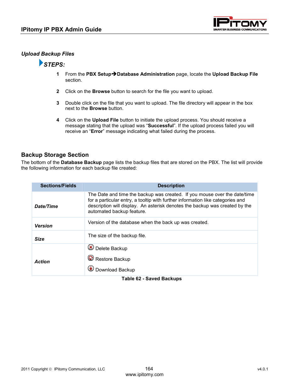 IPitomy IP1100+ PBX Administrator Guide User Manual | Page 182 / 259