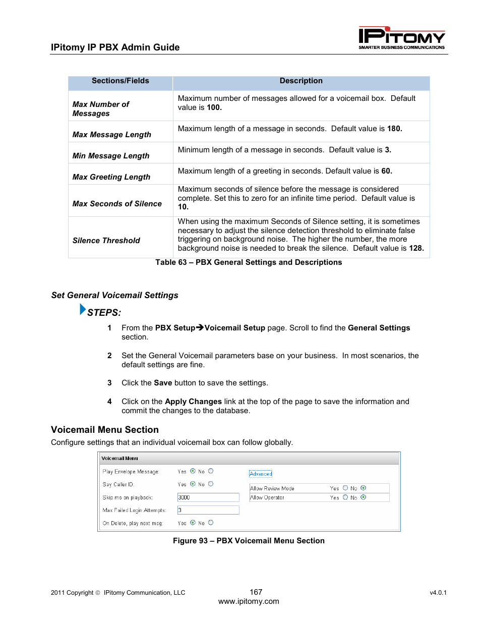 IPitomy IP1100+ PBX Administrator Guide User Manual | Page 185 / 259