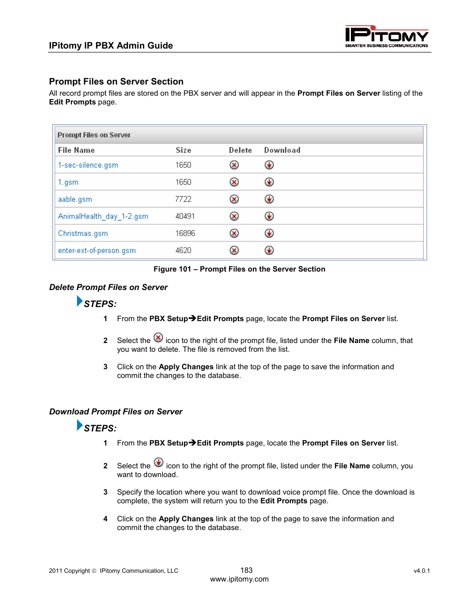 IPitomy IP1100+ PBX Administrator Guide User Manual | Page 201 / 259