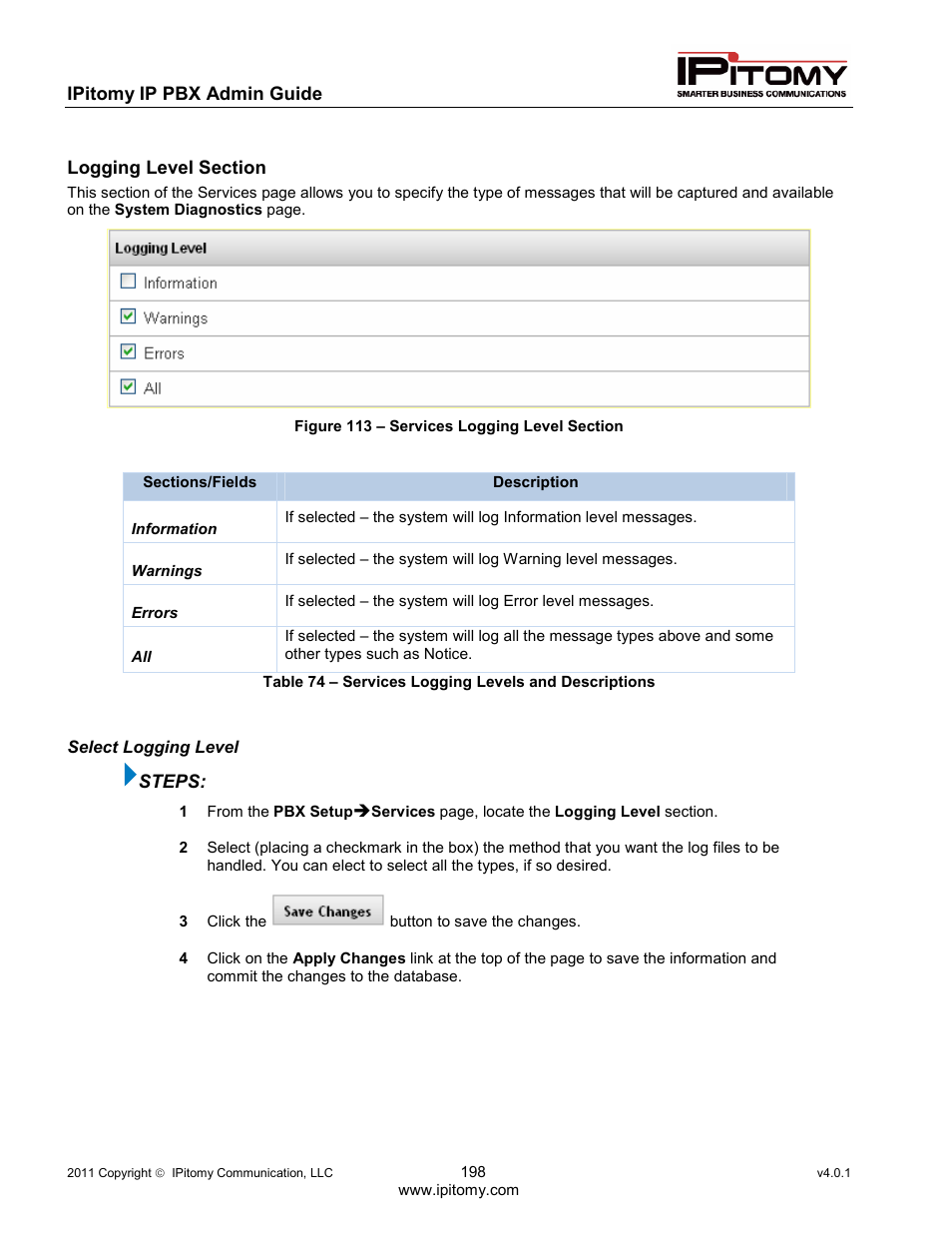 IPitomy IP1100+ PBX Administrator Guide User Manual | Page 216 / 259