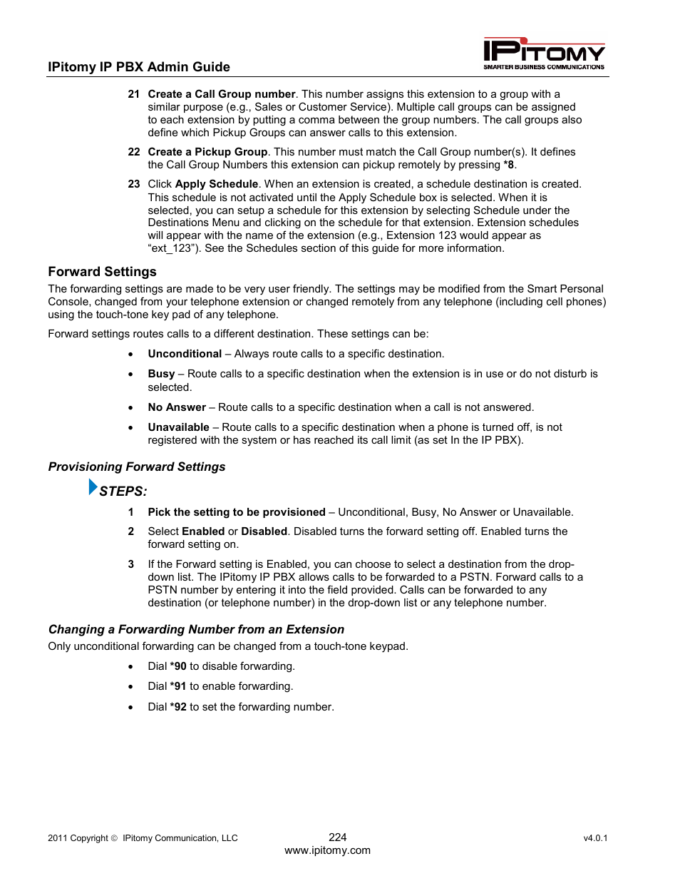 IPitomy IP1100+ PBX Administrator Guide User Manual | Page 242 / 259