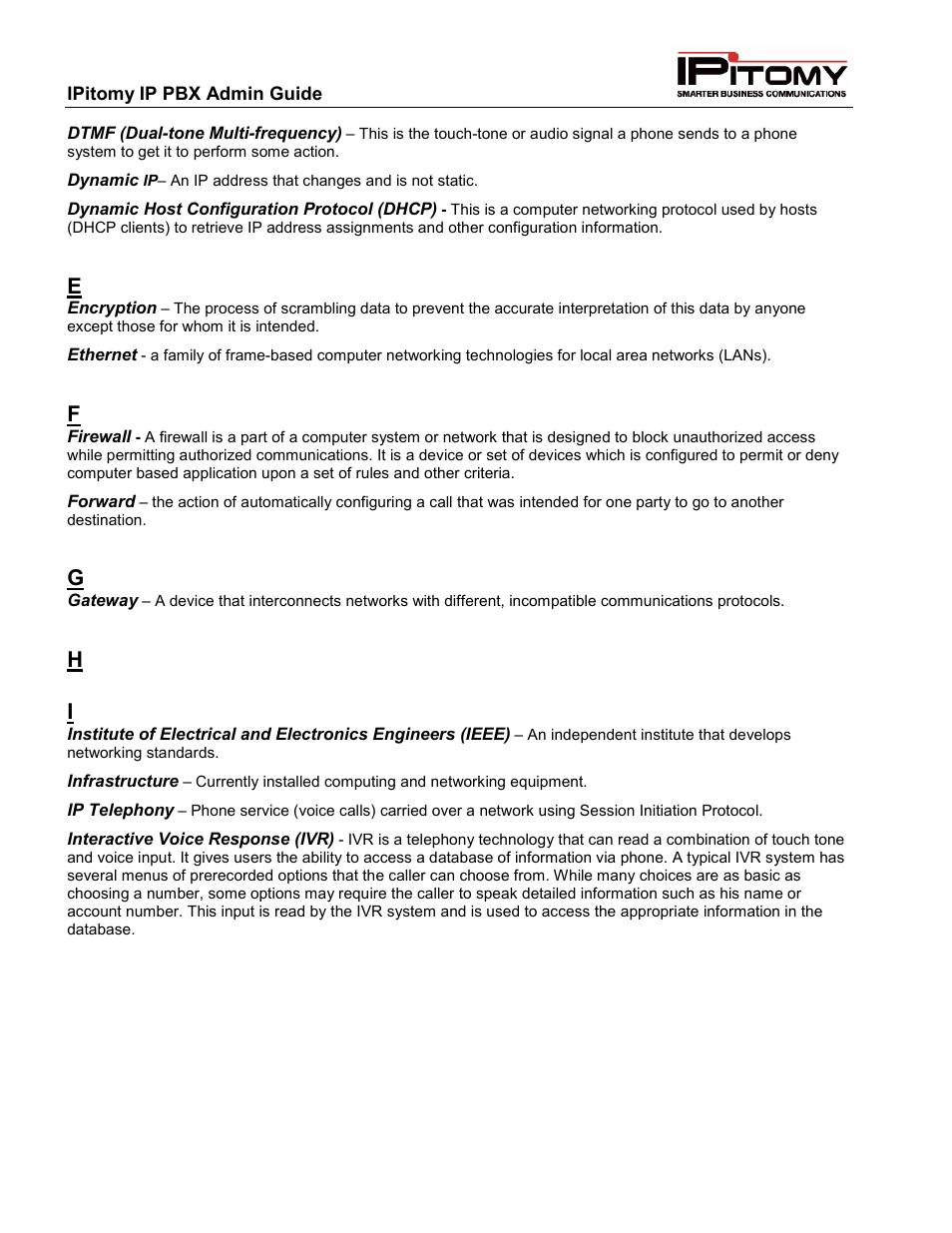 IPitomy IP1100+ PBX Administrator Guide User Manual | Page 254 / 259