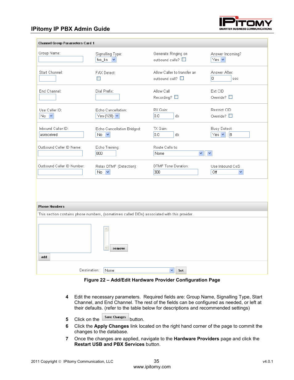 IPitomy IP1100+ PBX Administrator Guide User Manual | Page 53 / 259