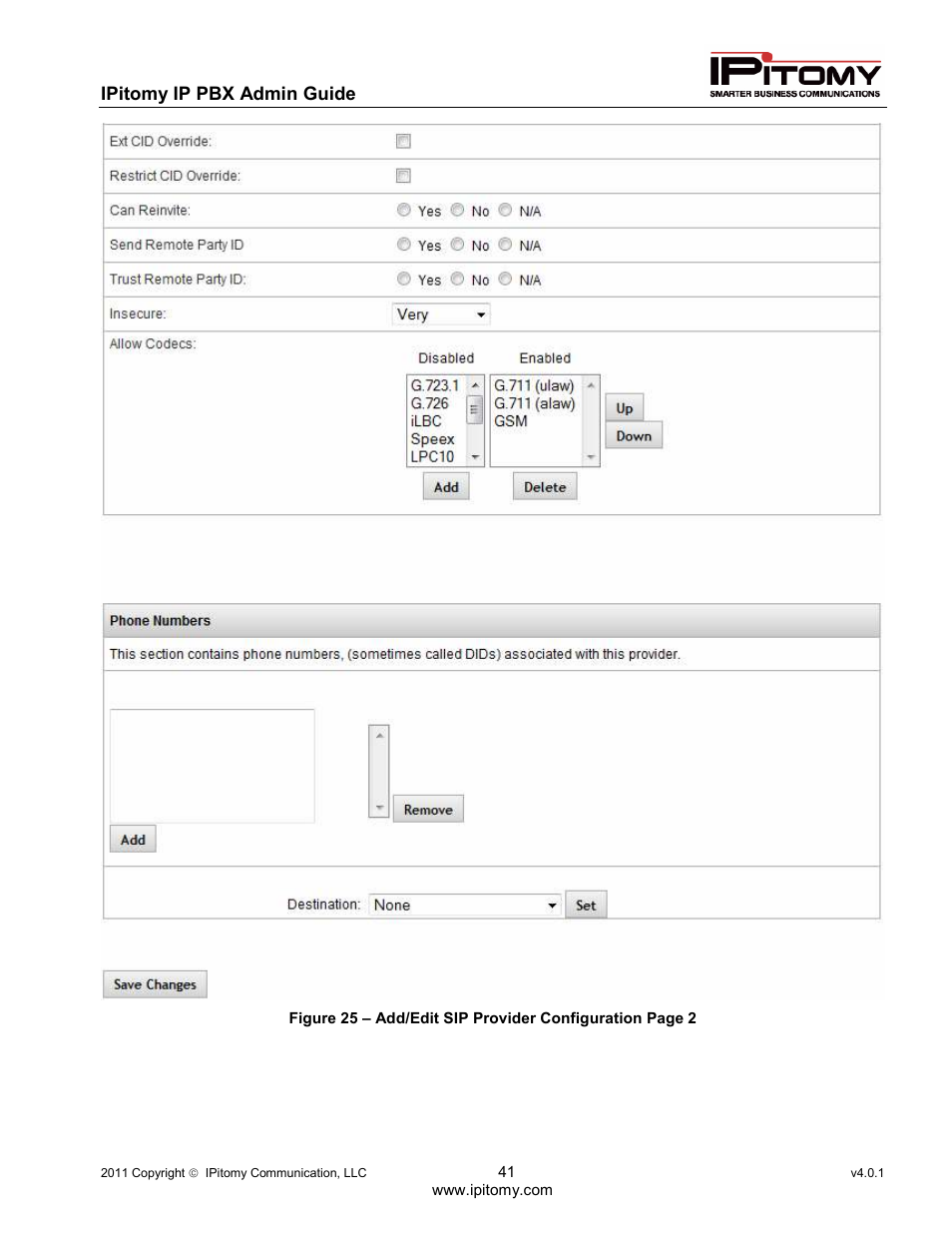 IPitomy IP1100+ PBX Administrator Guide User Manual | Page 59 / 259