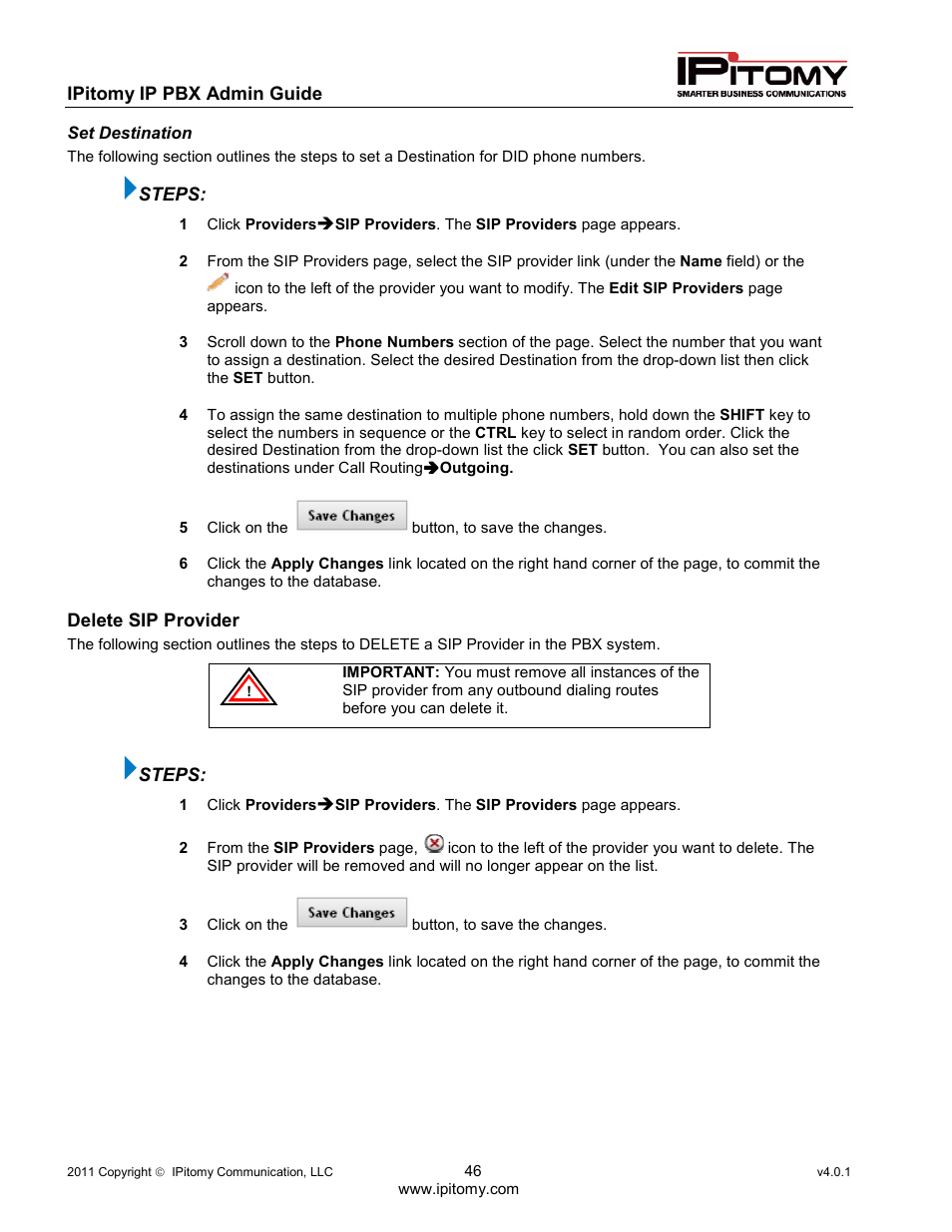 IPitomy IP1100+ PBX Administrator Guide User Manual | Page 64 / 259