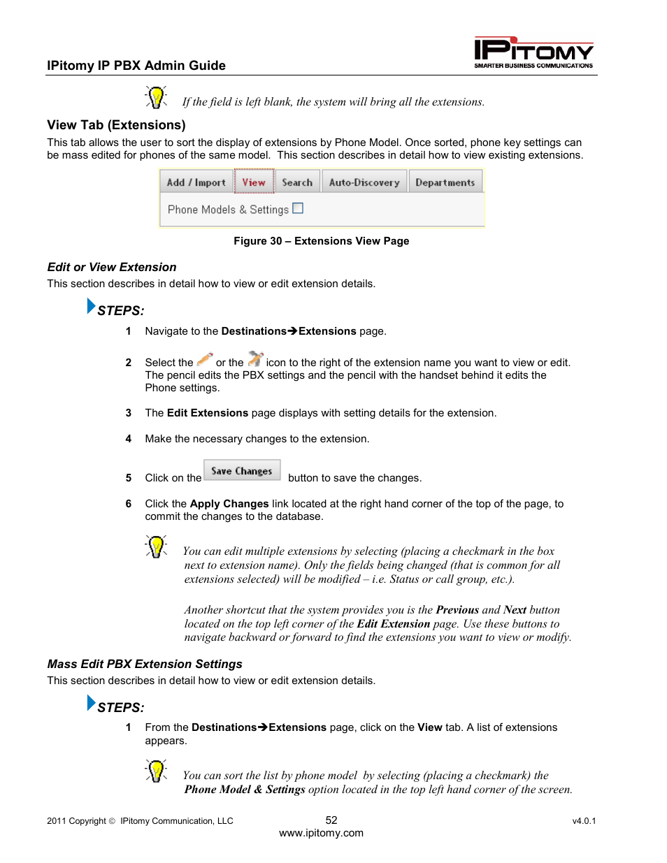 IPitomy IP1100+ PBX Administrator Guide User Manual | Page 70 / 259