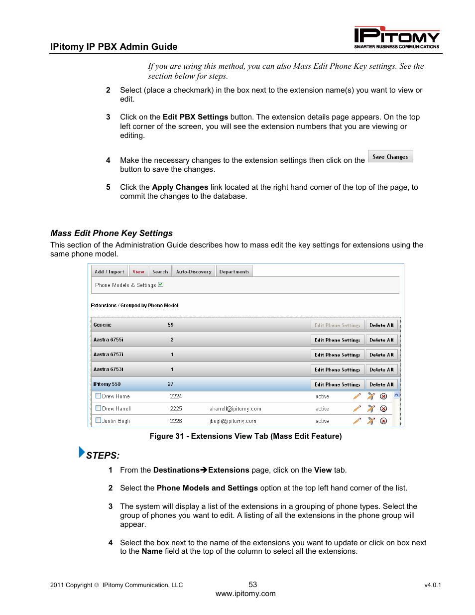 IPitomy IP1100+ PBX Administrator Guide User Manual | Page 71 / 259