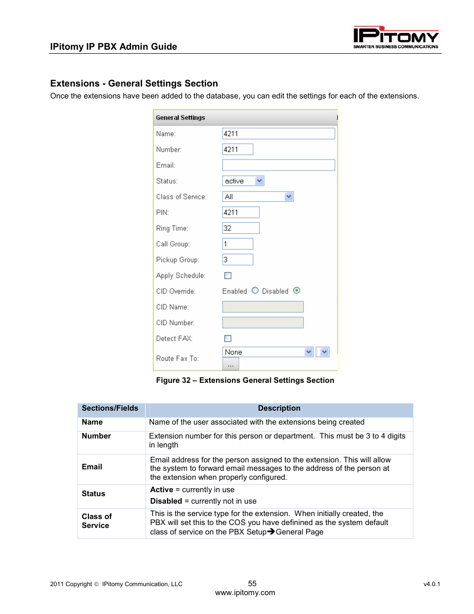 IPitomy IP1100+ PBX Administrator Guide User Manual | Page 73 / 259