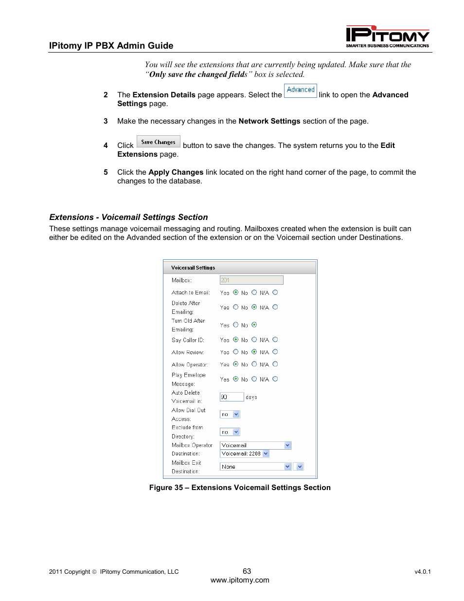 IPitomy IP1100+ PBX Administrator Guide User Manual | Page 81 / 259