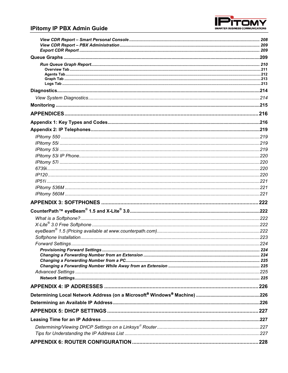 IPitomy IP1100+ PBX Administrator Guide User Manual | Page 9 / 259