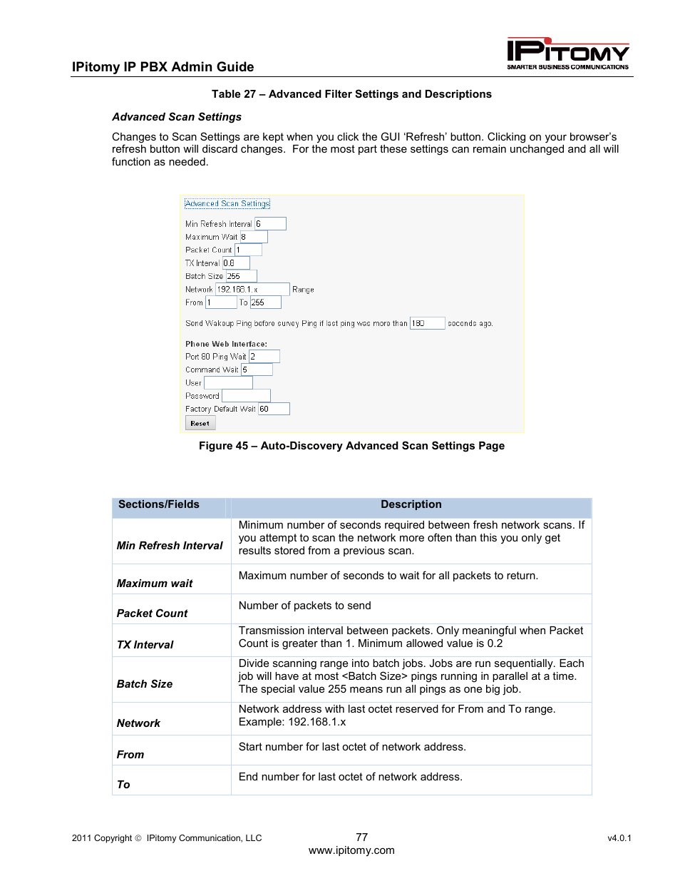 IPitomy IP1100+ PBX Administrator Guide User Manual | Page 95 / 259
