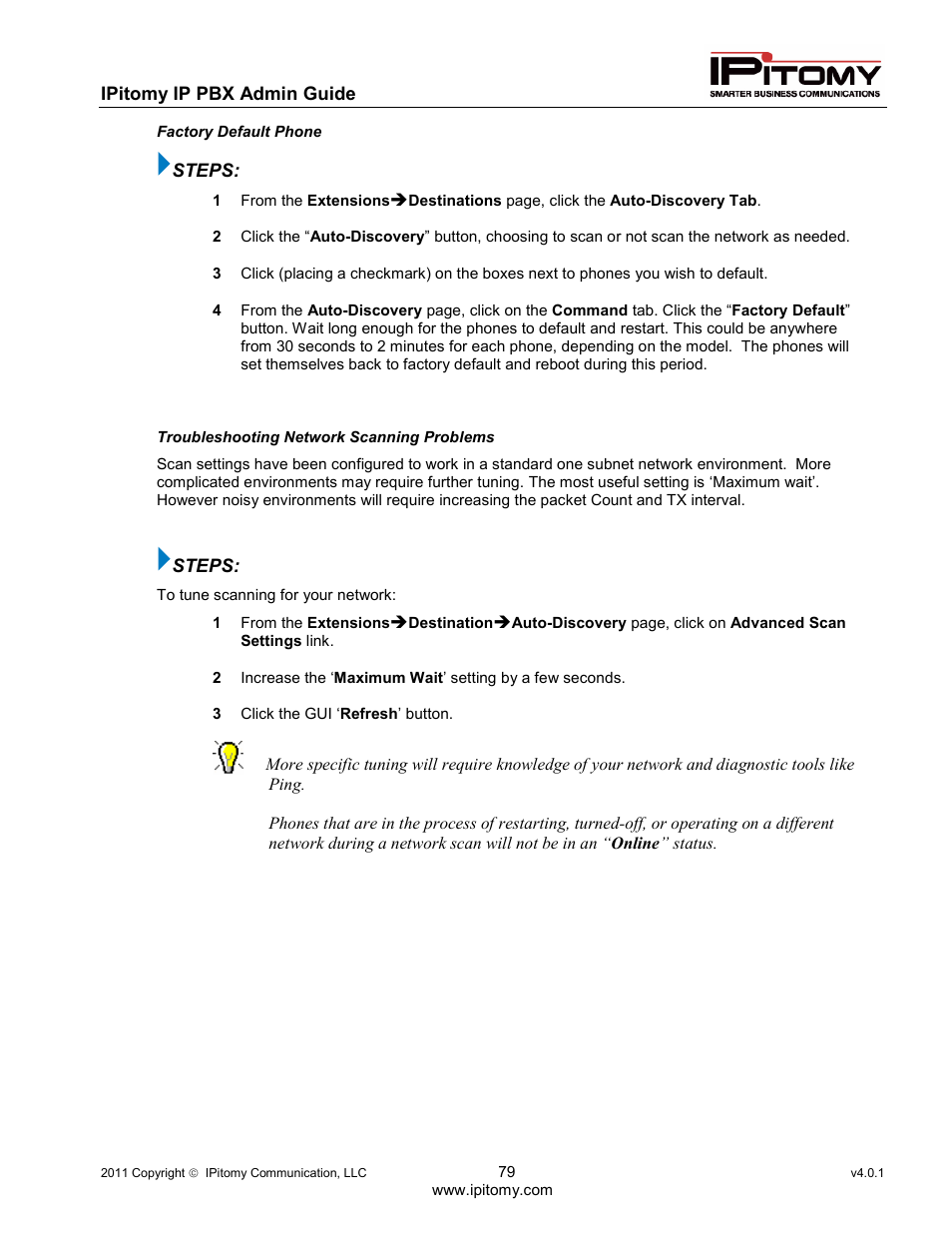 IPitomy IP1100+ PBX Administrator Guide User Manual | Page 97 / 259