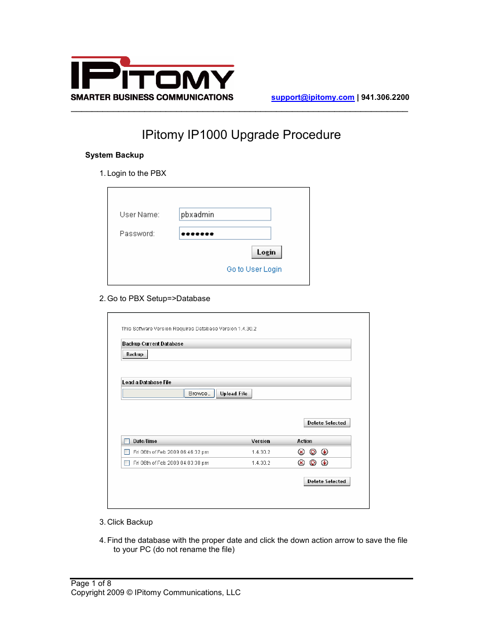 IPitomy IP1000 Upgrade Guide User Manual | 8 pages