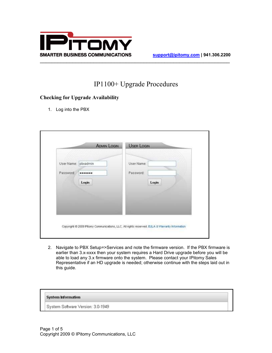 IPitomy IP1100+ Upgrade Guide User Manual | 5 pages