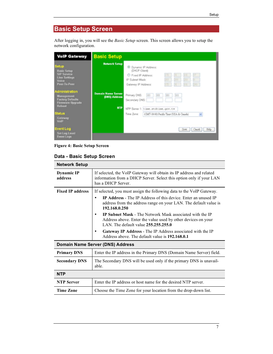 Basic setup screen | IPitomy IP400 User Guide User Manual | Page 15 / 32