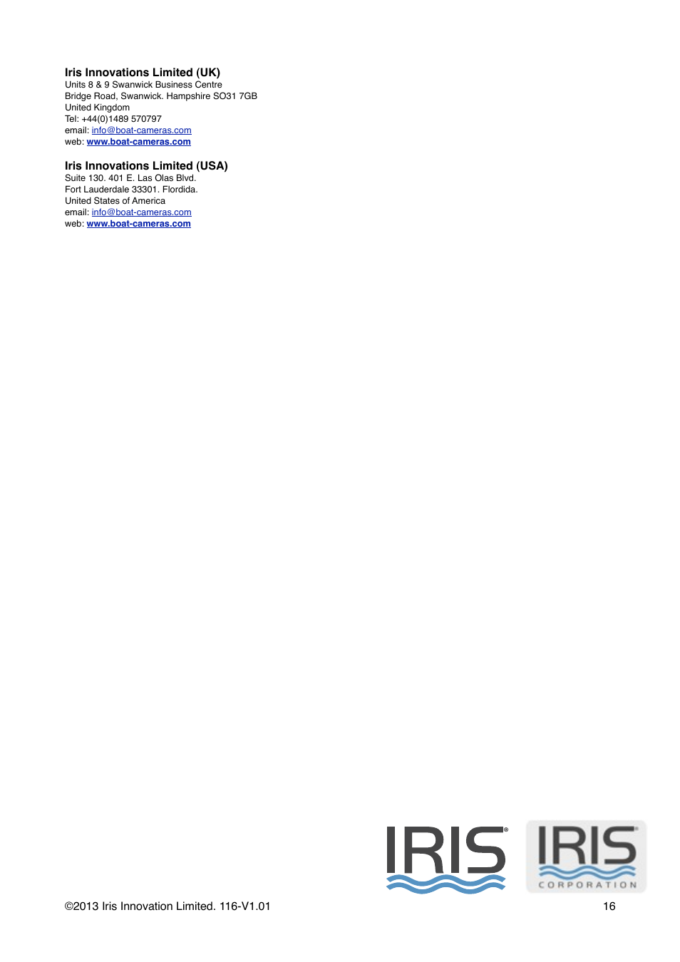 I.R.I.S. 118 User Manual | Page 16 / 16