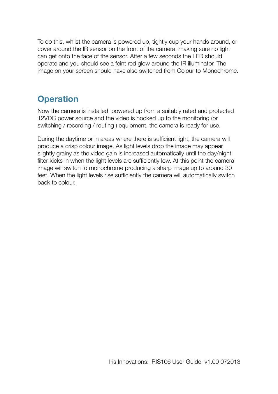 Operation | I.R.I.S. 075 User Manual | Page 10 / 12