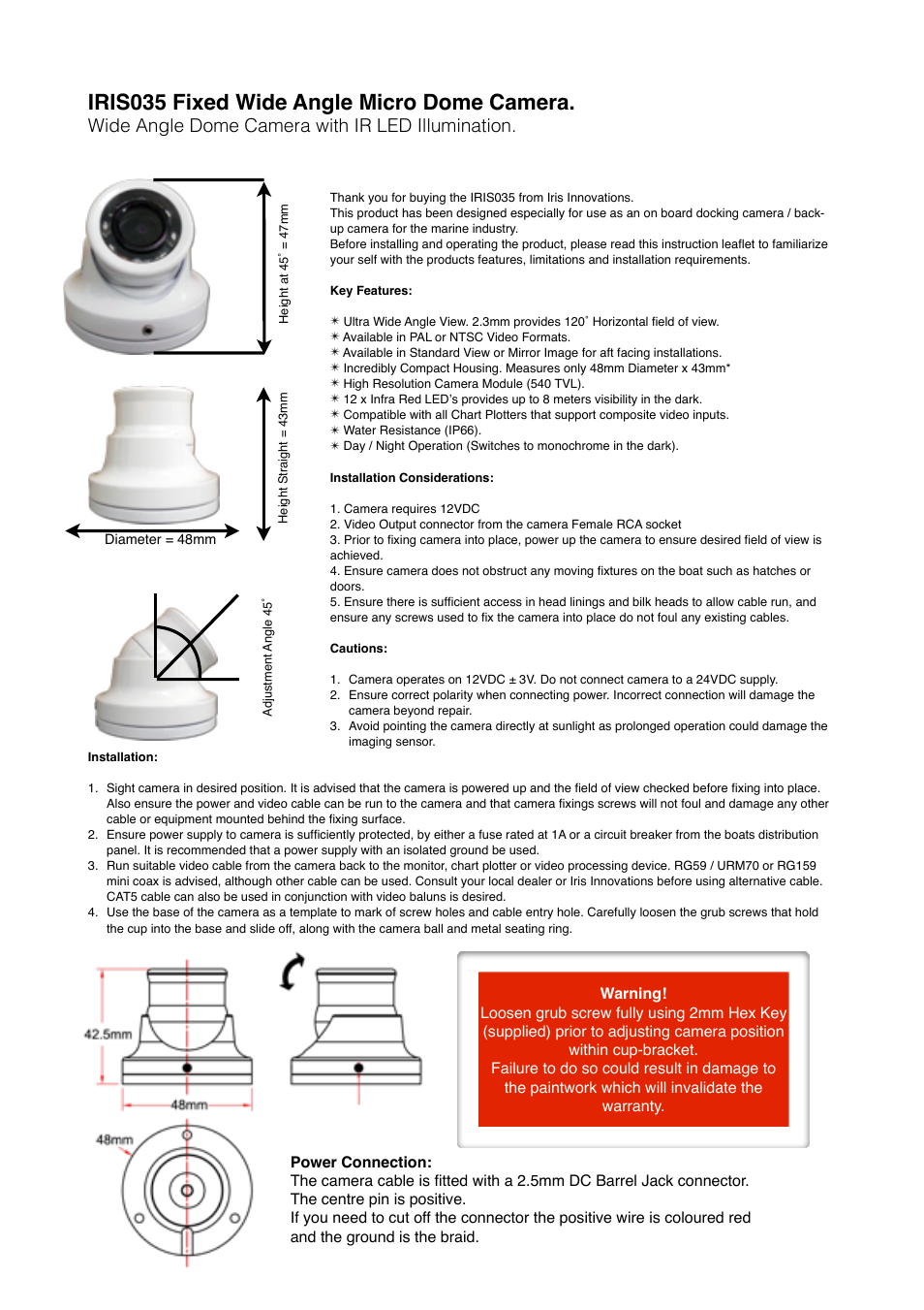 I.R.I.S. 035 User Manual | 2 pages