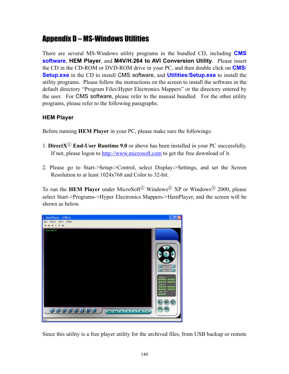 Appendix d – ms-windows utilities | I.R.I.S. 808 Digital Video Recorder User Manual | Page 140 / 147