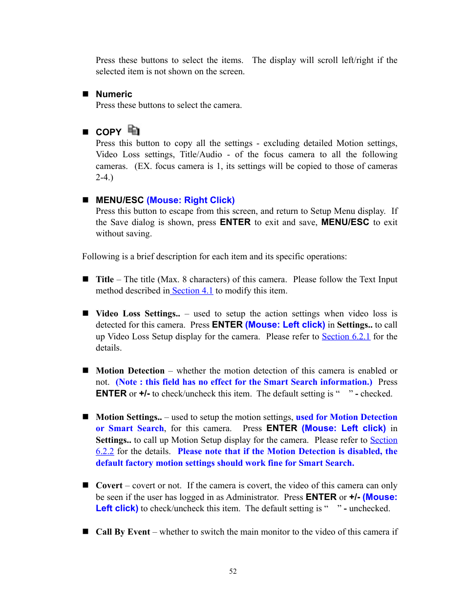 I.R.I.S. 808 Digital Video Recorder User Manual | Page 52 / 147