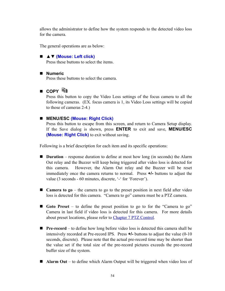 I.R.I.S. 808 Digital Video Recorder User Manual | Page 54 / 147