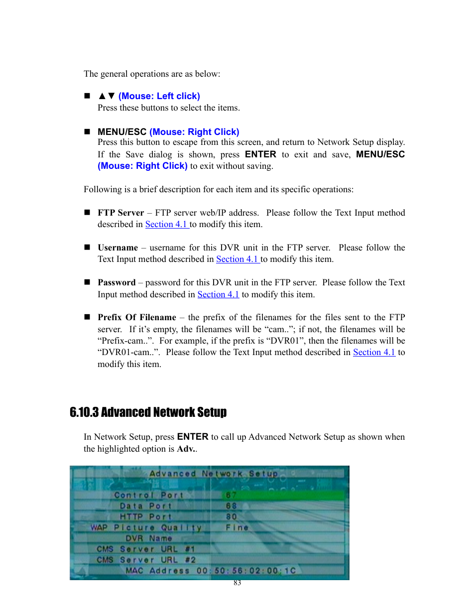 3 advanced network setup, Section 6.10.3 | I.R.I.S. 808 Digital Video Recorder User Manual | Page 83 / 147