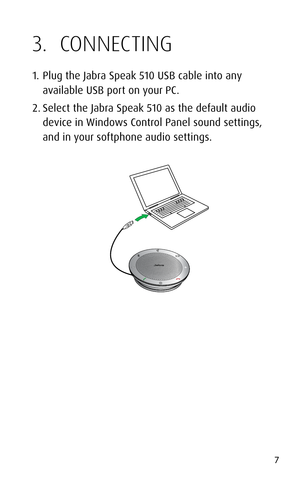 Connecting | Jabra speak 510 User Manual | Page 7 / 22