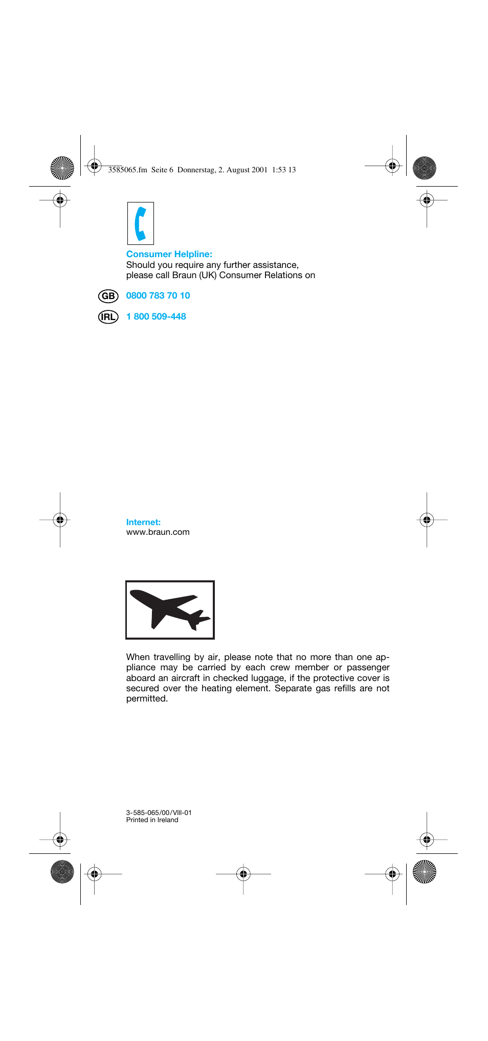 Braun HS 3 User Manual | Page 6 / 6