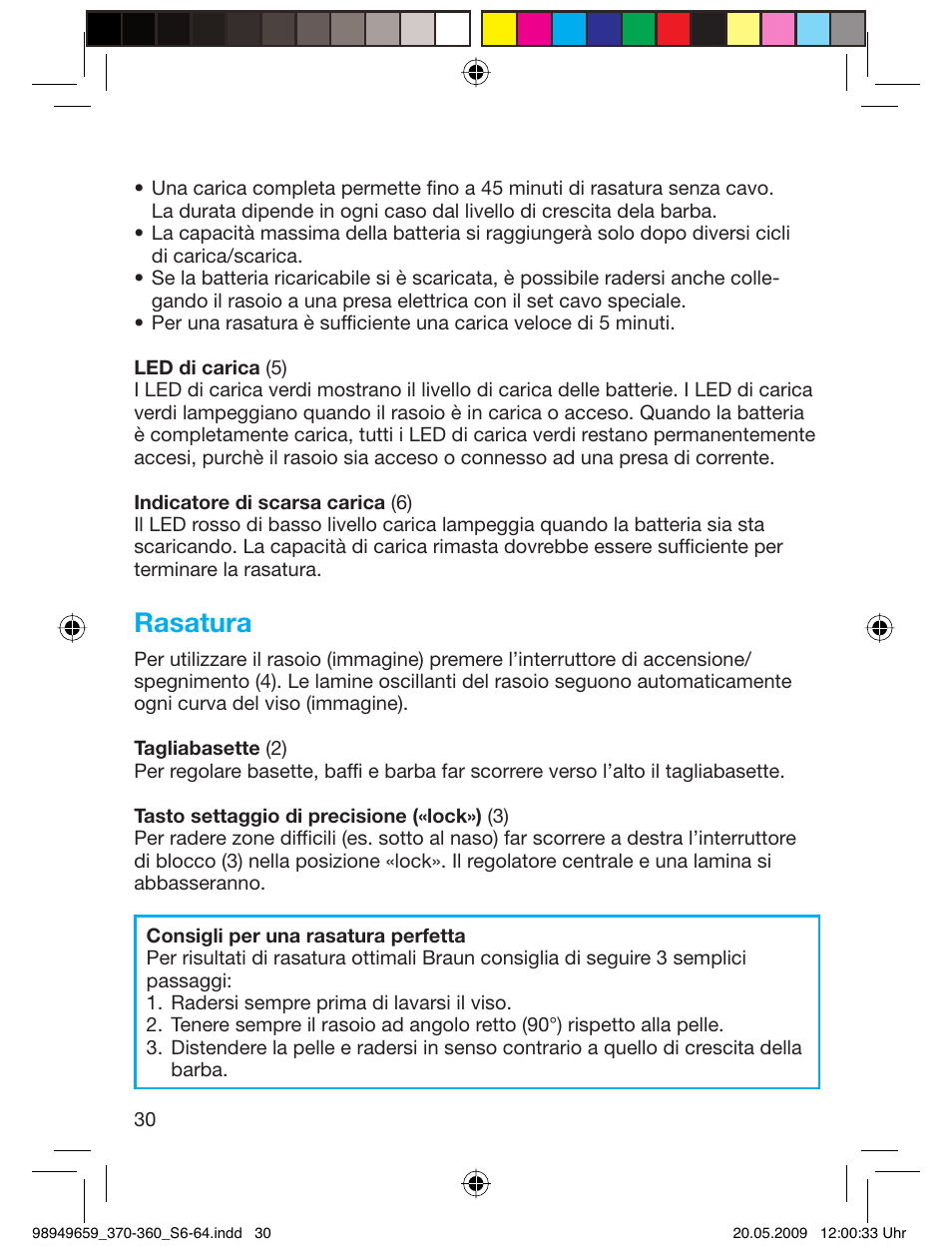 Rasatura | Braun 370 User Manual | Page 29 / 61