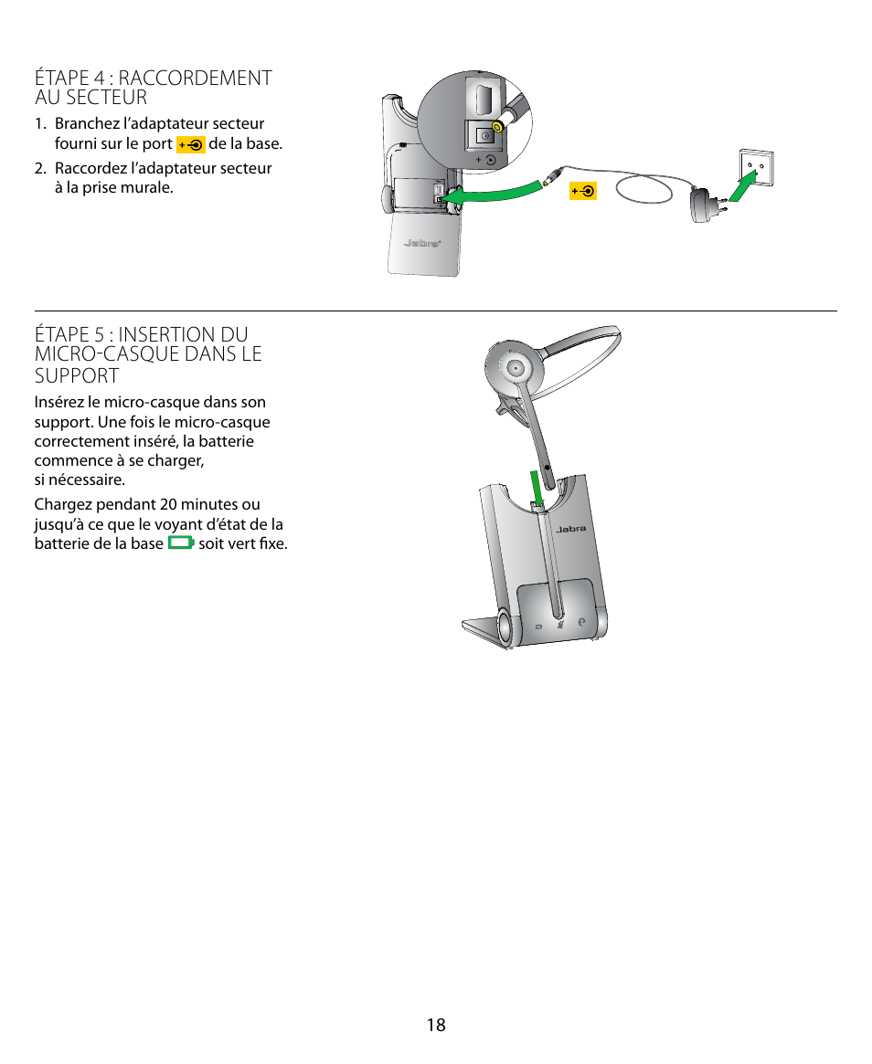 Étape 4 : raccordement au secteur | Jabra PRO 920 Quick Start Guide User Manual | Page 22 / 55