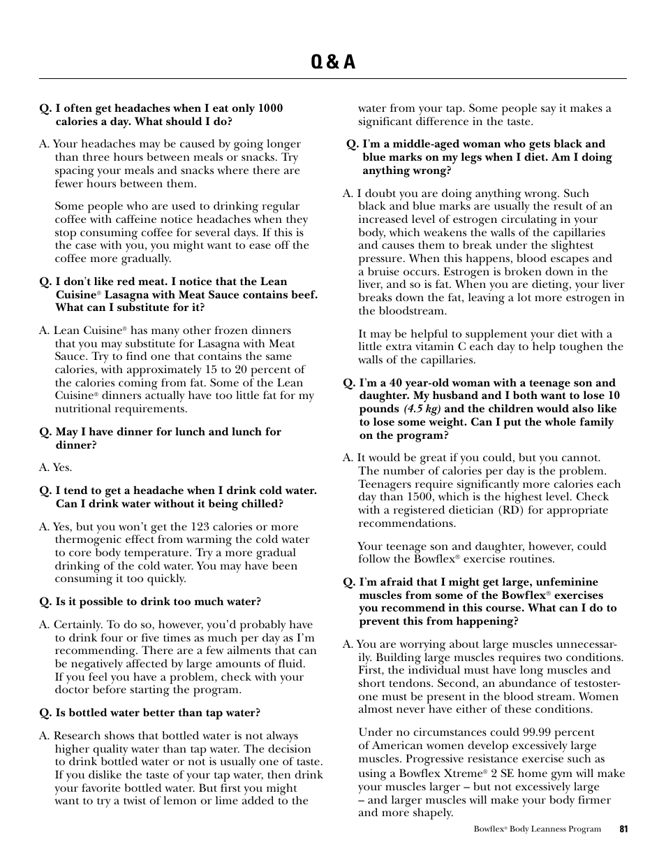 Q & a | Bowflex Xtreme 2 SE User Manual | Page 83 / 92
