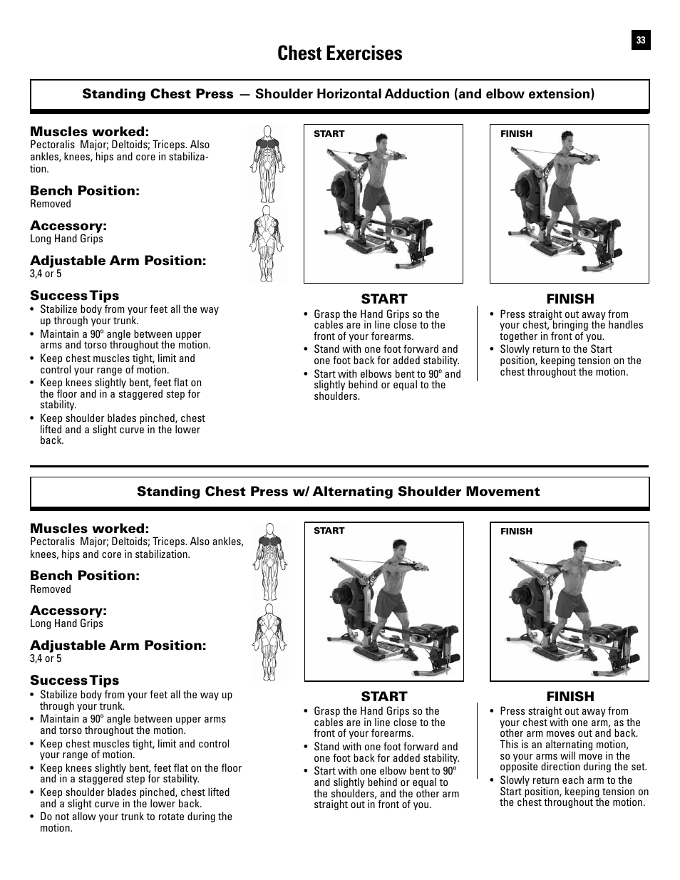 Chest exercises | Bowflex Revolution User Manual | Page 35 / 88