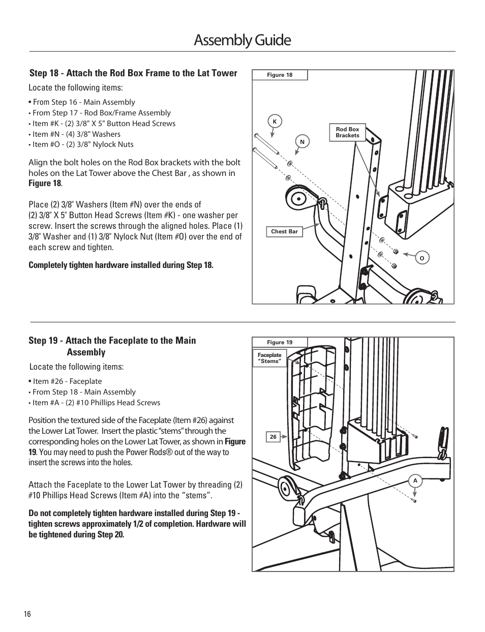 Assembly guide | Bowflex Sport Home Gym User Manual | Page 18 / 24