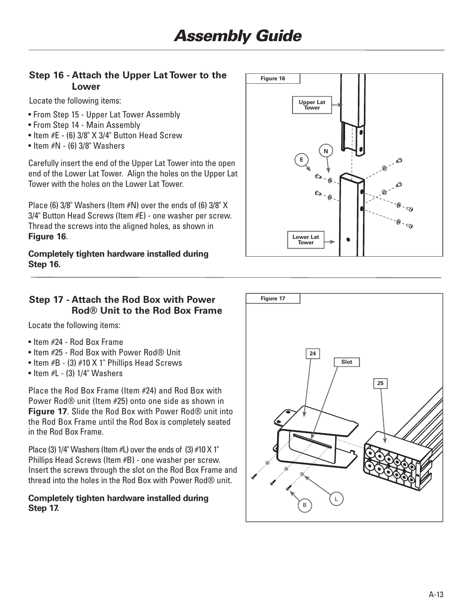 Assembly guide | Bowflex Elite™ Plus home gym User Manual | Page 15 / 94