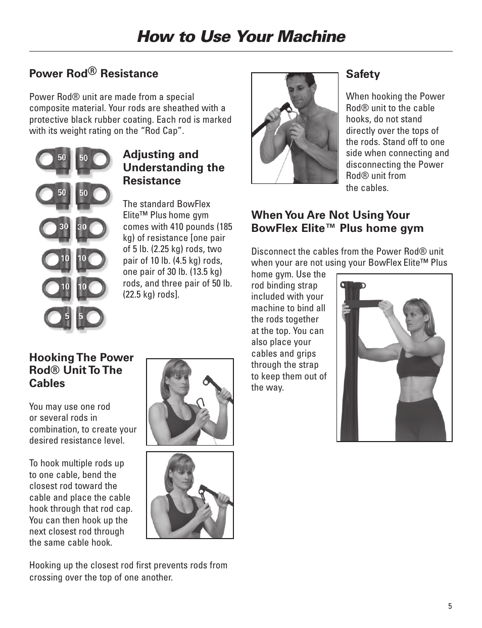 How to use your machine | Bowflex Elite™ Plus home gym User Manual | Page 29 / 94
