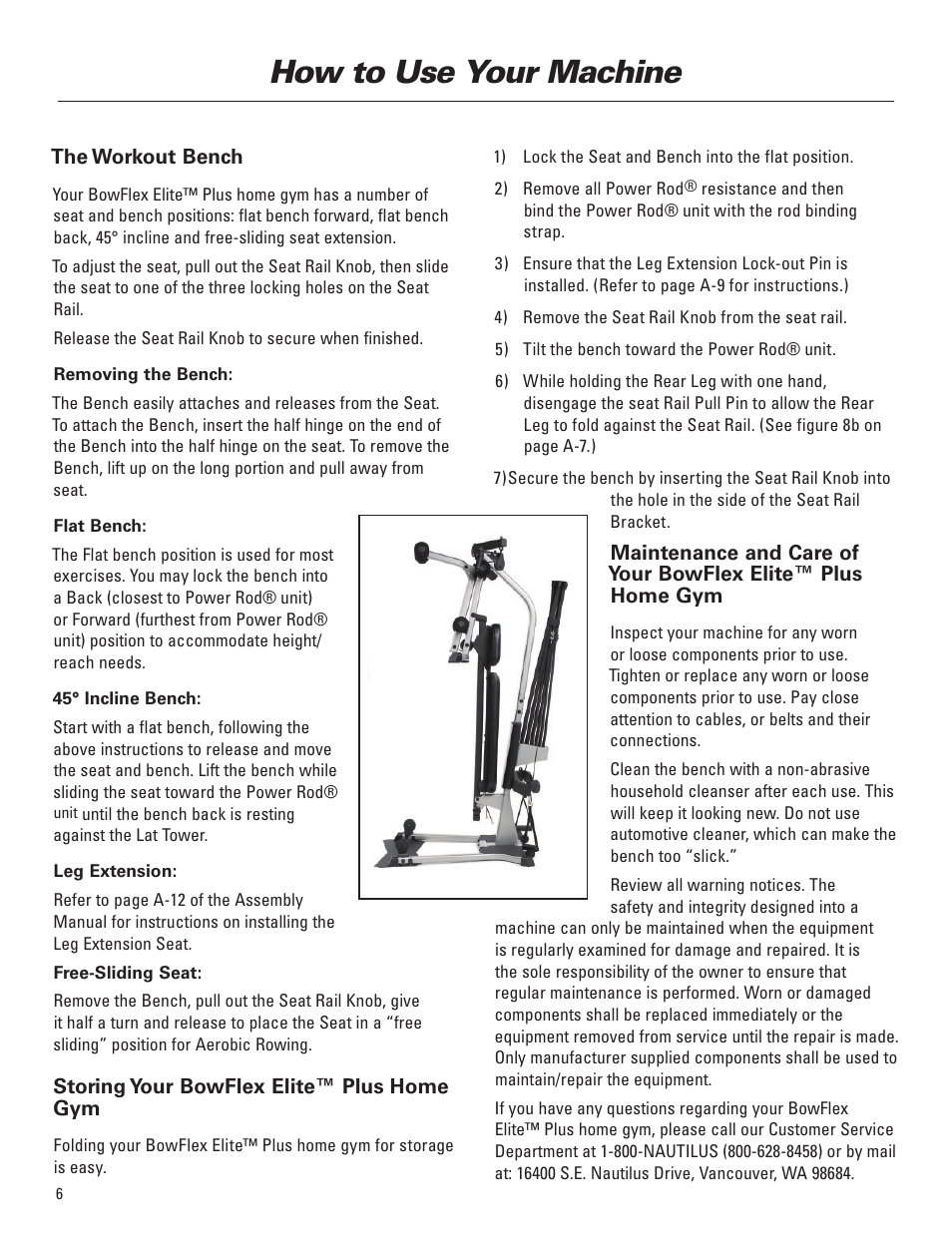 How to use your machine | Bowflex Elite™ Plus home gym User Manual | Page 30 / 94