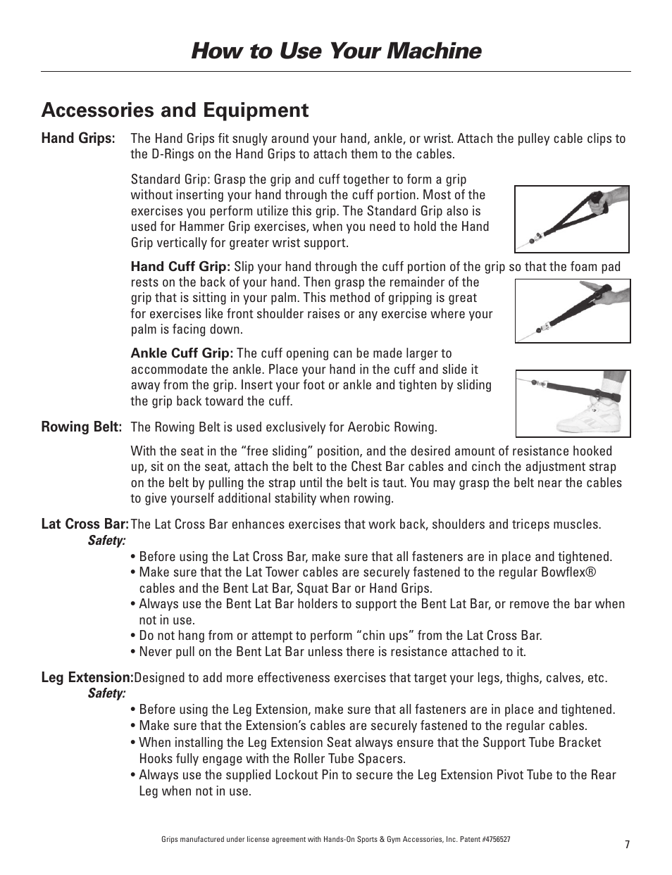 How to use your machine, Accessories and equipment | Bowflex Elite™ Plus home gym User Manual | Page 31 / 94