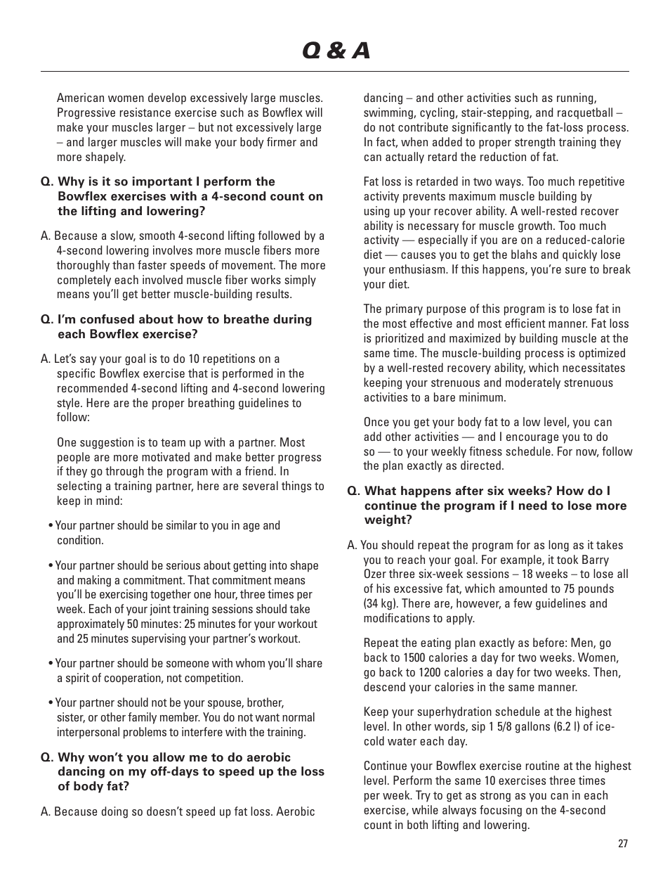 Q & a | Bowflex Elite™ Plus home gym User Manual | Page 51 / 94